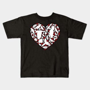 Parrots Bird Heart Love Kids T-Shirt